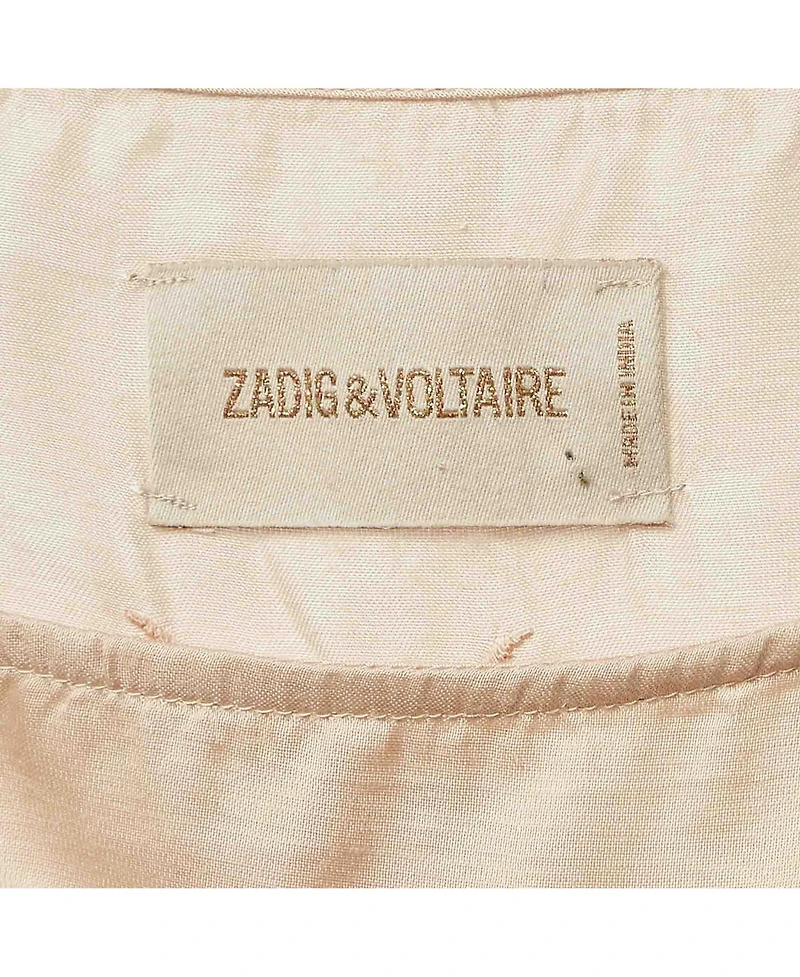 Pre-Owned Zadig & Voltaire Women's Beige Embroidered Crepe Tunic