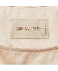 Pre-Owned Zadig & Voltaire Women's Beige Embroidered Crepe Tunic