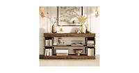 Tribesigns 63" Farmhouse Console Table, 3-Tier Entryway Table with Storage, Long Wooden Behind Couch Stand