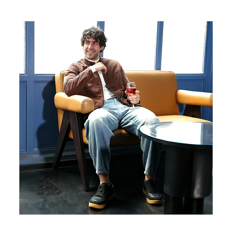 Campus Sutra Men's Chocolate Brown Corduroy Rider Jacket