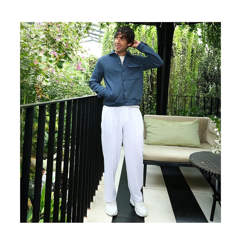 Campus Sutra Men's Aegean Blue Utility-Knit Jacket