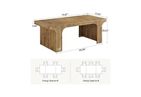 Tribesigns 71-Inch Large Dining Table for 6-8, Farmhouse Wooden Kitchen Table with Arched Design