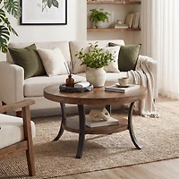 Tribesigns Farmhouse Lift Top Coffee Table - 33.46" Square Wooden Center Table with Hidden Storage for Living Room.