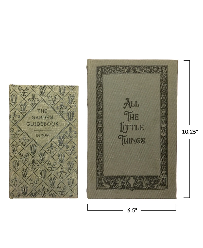 Storied Home Set of 2 Mdf & Canvas Book Storage Boxes