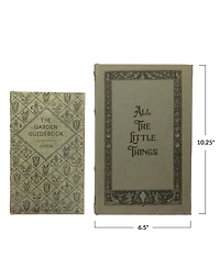 Storied Home Set of 2 Mdf & Canvas Book Storage Boxes