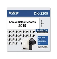 Brother DK220524PK 2.4 in. x 100 ft. Continuous Paper Label Tape -(24/Pack