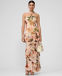 Rachel Roy Women's Solana Printed Tiered Ruffle Dress