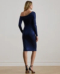 Lauren Ralph Women's Metallic Off-the-Shoulder Cocktail Dress