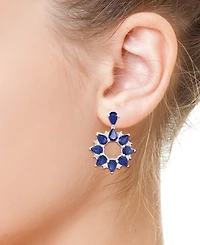 Effy Collection Sapphire (7-1/5 ct. t.w.) & Diamond (1/2 ct. t.w.) Drop Earrings in 14k White Gold