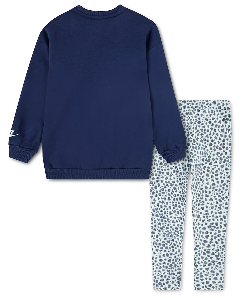Nike Toddler Girls' 2T-4T Printed Top and Leggings, 2-Piece Set