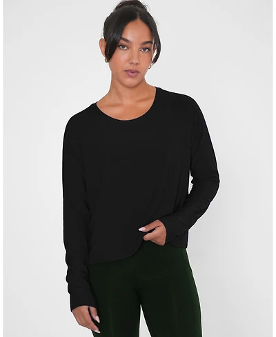 Rebody Active Women's Boxy Nylon Long Sleeve Top