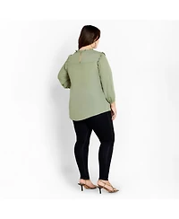 City Chic Women's Plus Size Lace Angel Elbow Sleeve Top