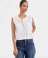 I.n.c. International Concepts Women's Drop-Shoulder Sleeveless Utility Blouse, Macy's Exclusive