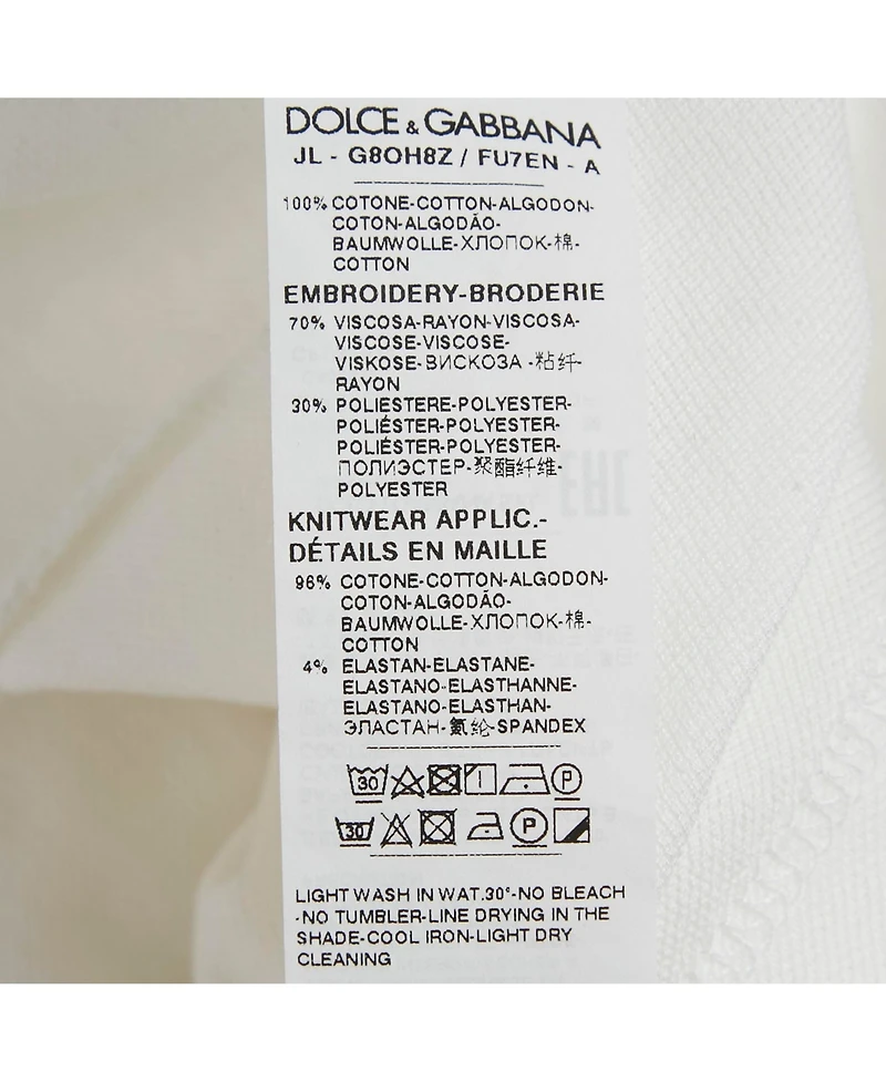 Pre-Owned Dolce & Gabbana Men's Logo Embroidered Pique Polo T-Shirt