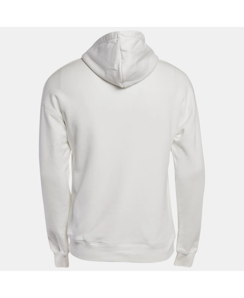 Pre-Owned Moschino Men's Pre-Owned Dolce & Gabbana men Black Floral Flocked Cotton Hoodie