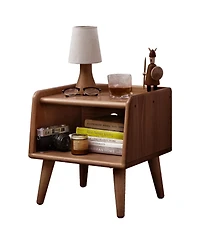 sumyeg Nordic Modern Solid Wood Nightstand Simple Bedside Cabinet Storage