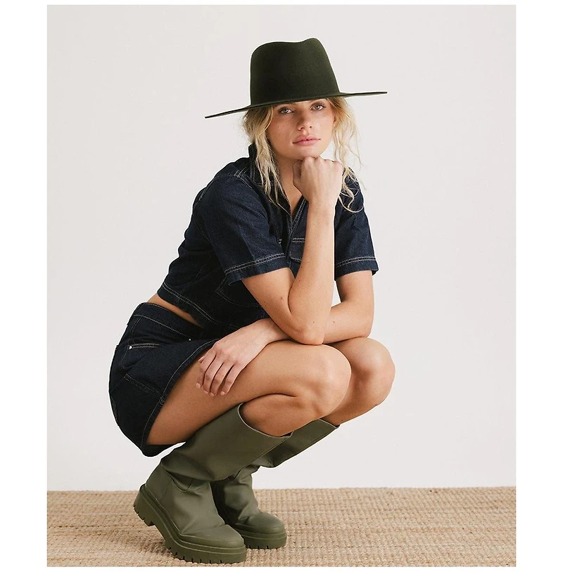 Dakota Wide Brim Felt Hat with Triangle Crown for Stylish Protection