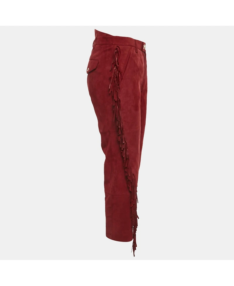 Pre-Owned Zadig & Voltaire Women's Suede Fringed Play Frange Trousers