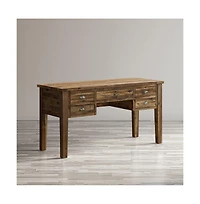 Jofran Artisan's Craft Rustic Farmhouse Distressed Acacia 5-Drawer Desk