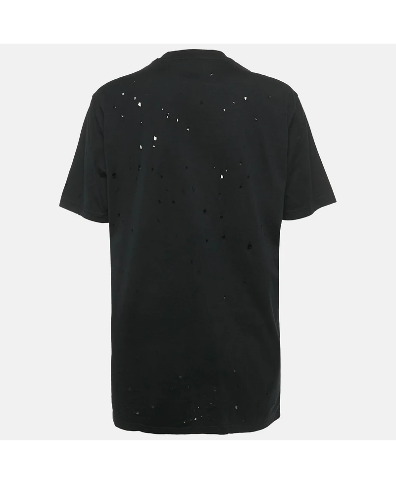 Pre-Owned Givenchy Women's Logo Print Cotton Distressed Crewneck T-Shirt