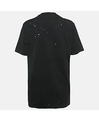 Pre-Owned Givenchy Women's Logo Print Cotton Distressed Crewneck T-Shirt