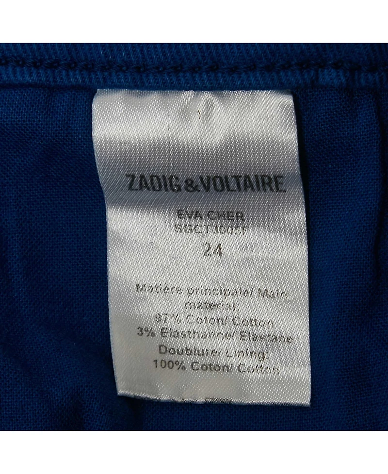 Pre-Owned Zadig & Voltaire Women's Blue Cotton Drill Skinny Eva Cher Jeans