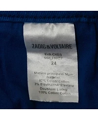 Pre-Owned Zadig & Voltaire Women's Blue Cotton Drill Skinny Eva Cher Jeans