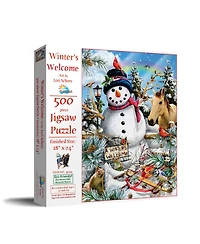 SunsOut Winter's Welcome 500 piece Jigsaw Puzzle for Adults Christmas