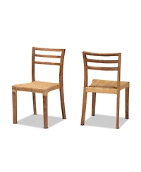 Furniture Arthur 2-Pc. Wood Mid-Century Dining Chair Set