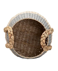 Household Essentials Cattail and Paper Terra Basket, Natural and Black