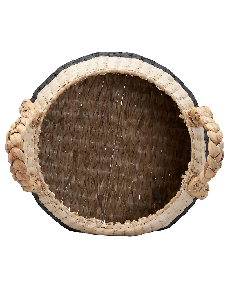Household Essentials Cattail and Paper Terra Basket, Natural and Black