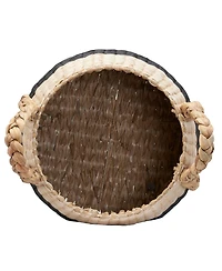 Household Essentials Cattail and Paper Terra Basket, Natural and Black