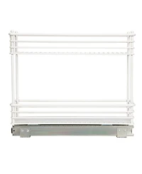 Household Essentials Glidez Steel Pull-Out Basket Storage Organizer, 2-Tier Design, White