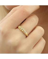 Spero London Lined Stones Marquise Sterling Silver Ring