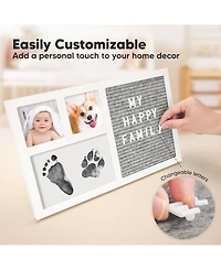 Heartfelt Inkless Baby Hand & Footprint Frame Kit with Letterboard, Dog Paw Print, Baby Shower Gifts for New-Moms