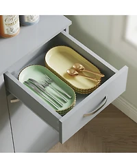 Homcom 71" Buffet with Hutch, Kitchen Pantry with 6 Doors and Drawer