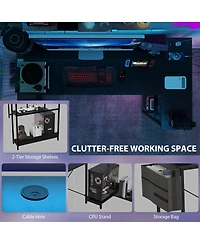 Homcom 58" Reversible L Shaped Desk, Corner Computer