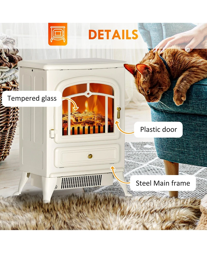 Homcom Electric Fireplace Heater with Realistic Led Flames