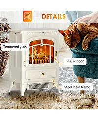 Homcom Electric Fireplace Heater with Realistic Led Flames