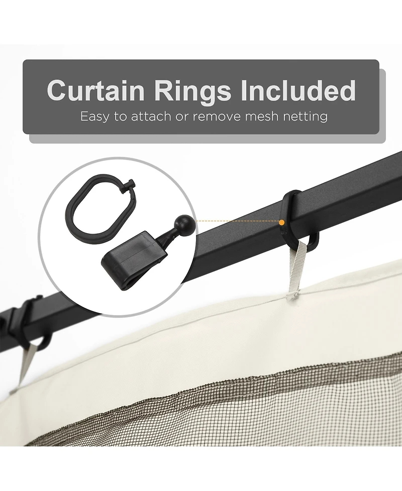 Outsunny 10' x 10' Universal Replacement Mesh Sidewall Netting for Patio Gazebos and Canopy Tents with Zippers, (Sidewall Only) White