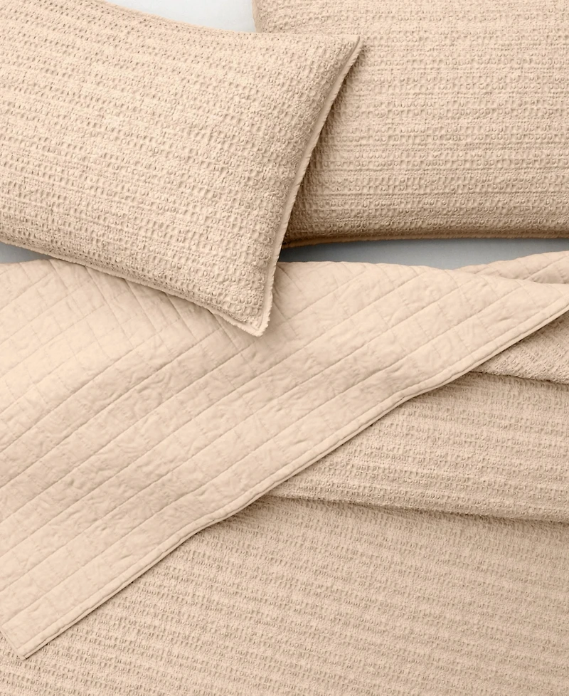 Linery & Co. 3-Pc. 100% Cotton Honeycomb Waffle Garment Washed Quilt Set