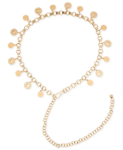 Steve Madden Women's Coin Dangle Chain Belt