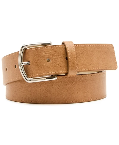Steve Madden Women's High-Low Textured Harness Buckle Wide Belt