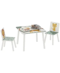 Qaba 3-Piece Toddler Table and Chair Set for Boys Girls Aged 3-8,