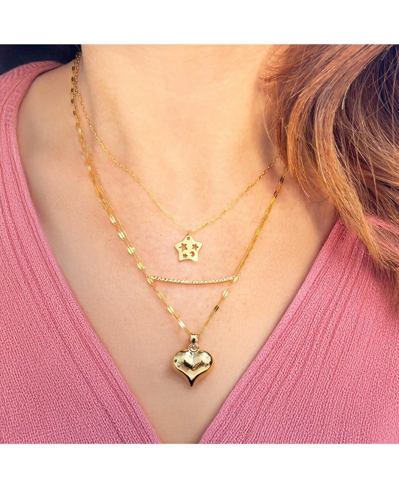 The Lovery Sparkle Cut Bar Necklace 14K Gold