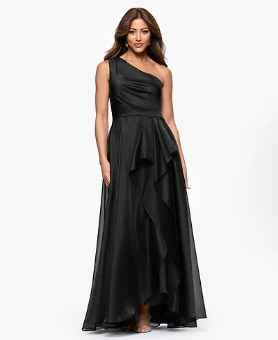 Xscape Petite One Shoulder A-Line Long Dress