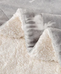 Linery & Co. Velvet Plush Reversible Sherpa Throw Blanket