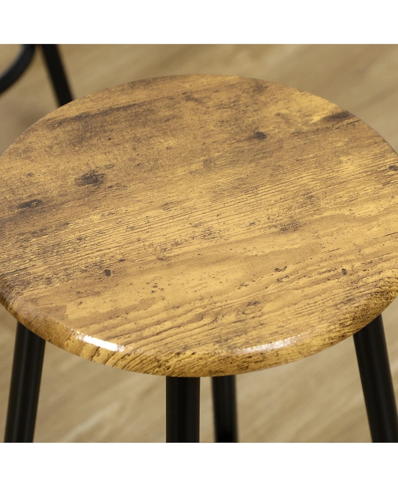 Homcom 5-Piece Rustic Bar Table and Stool Set for Dining Room