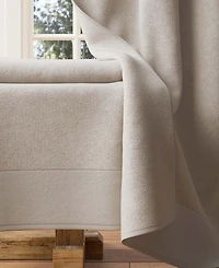 Linery & Co Cotton and Linen-Texture Border 4 Pack Bath Towel Set