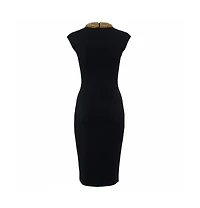 Pre-Owned Alexander Mcqueen Knit Embellished Neck Detail Sleeveless Sheath Dress